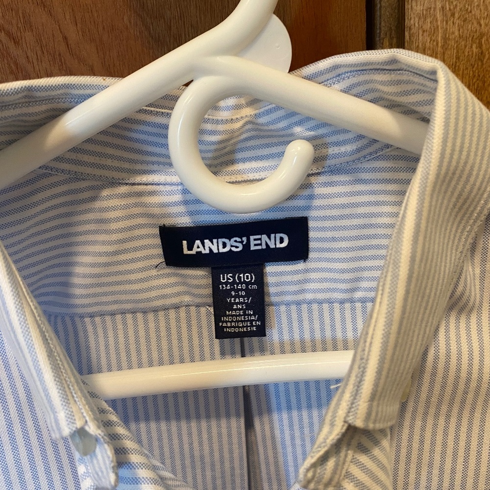 Boys Lands End Long Sleeve Stripe Shirt